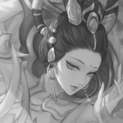 闺蜜头像动漫日系黑白
