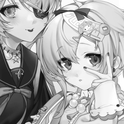 闺蜜头像一对黑白系动漫