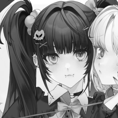 闺蜜头像一对黑白系动漫