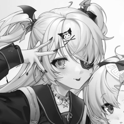 闺蜜头像一对黑白系动漫