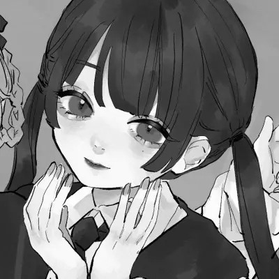 黑白动漫女闺蜜头像