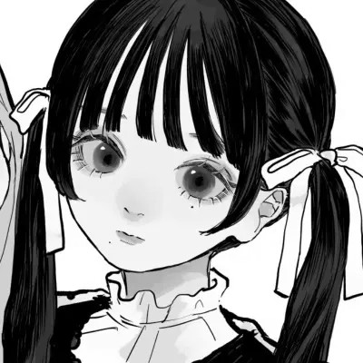 黑白动漫女闺蜜头像