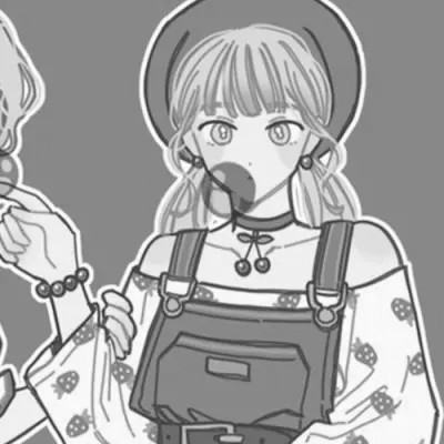 黑白动漫女闺蜜头像