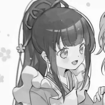黑白动漫女闺蜜头像