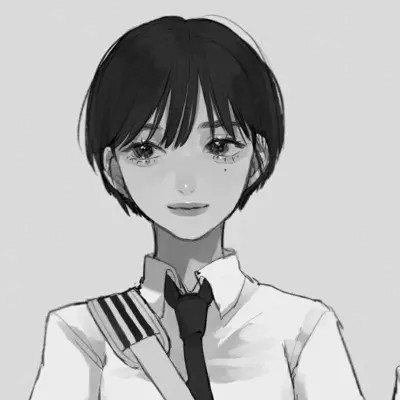 黑白动漫女闺蜜头像
