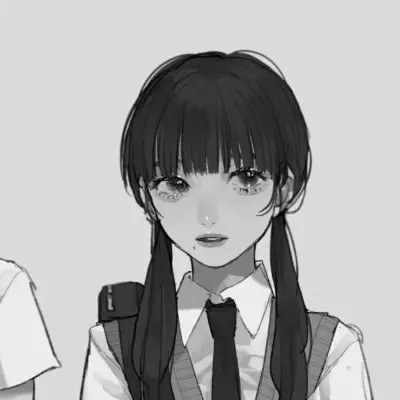 黑白动漫女闺蜜头像