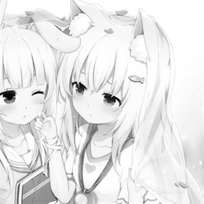 黑白动漫女闺蜜头像