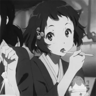 黑白动漫女闺蜜头像