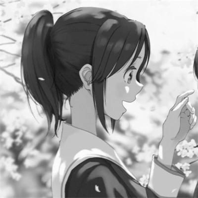 黑白动漫女闺蜜头像