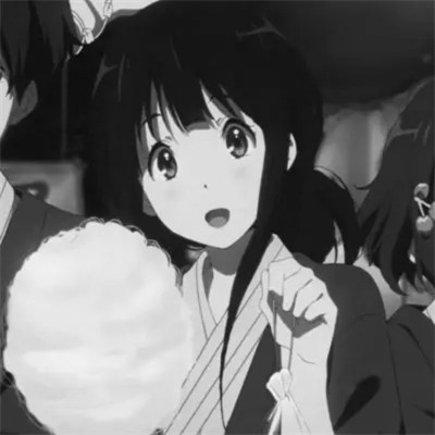 黑白动漫女闺蜜头像