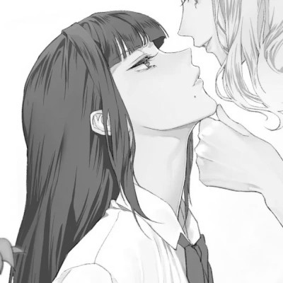 二人闺蜜头像动漫黑白女生图片