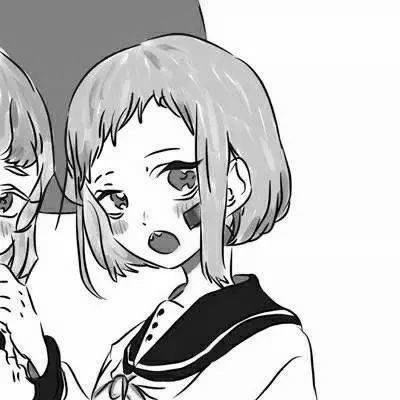 二人闺蜜头像动漫黑白女生图片