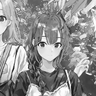 二人闺蜜头像动漫黑白女生图片