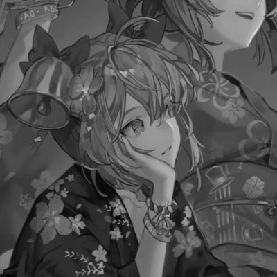 二人闺蜜头像动漫黑白女生图片