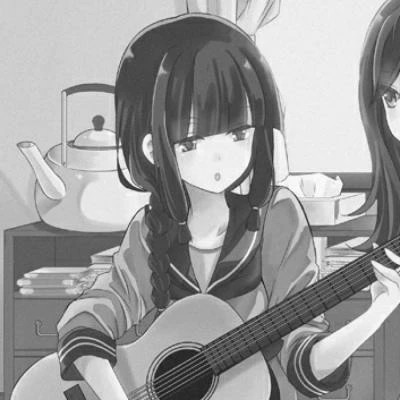 二人闺蜜头像动漫黑白女生图片