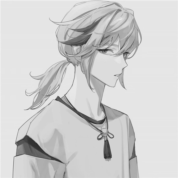 单人优质动漫男生头像黑白