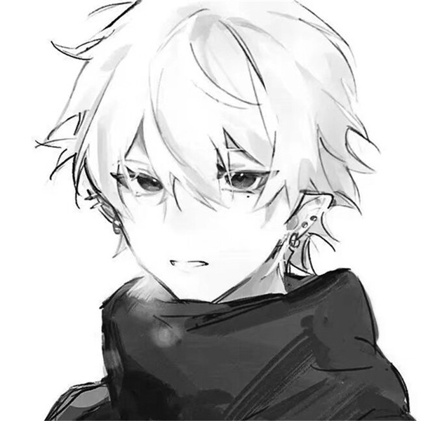 单人优质动漫男生头像黑白