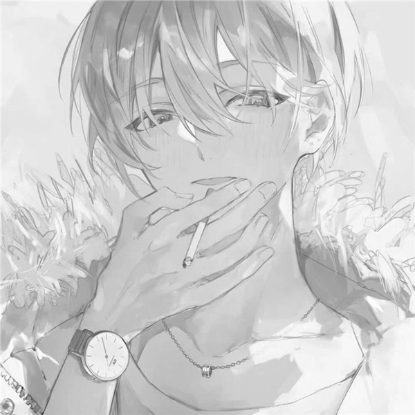 单人优质动漫男生头像黑白