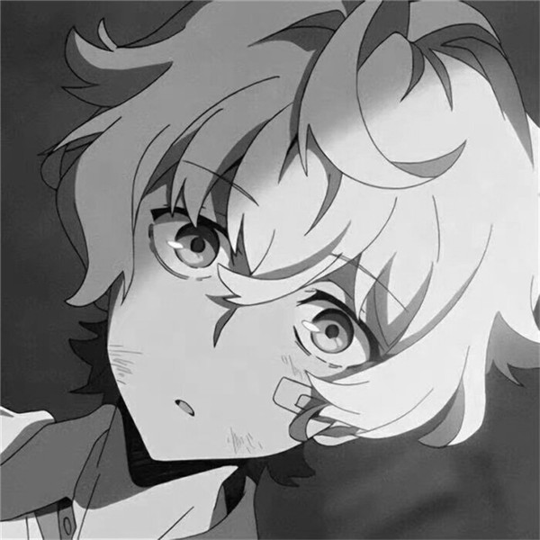 单人优质动漫男生头像黑白