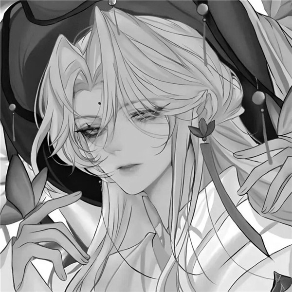单人优质动漫男生头像黑白