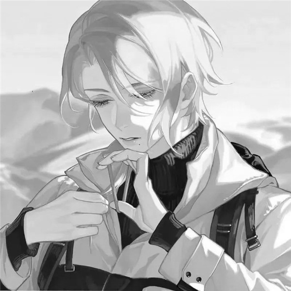 单人优质动漫男生头像黑白