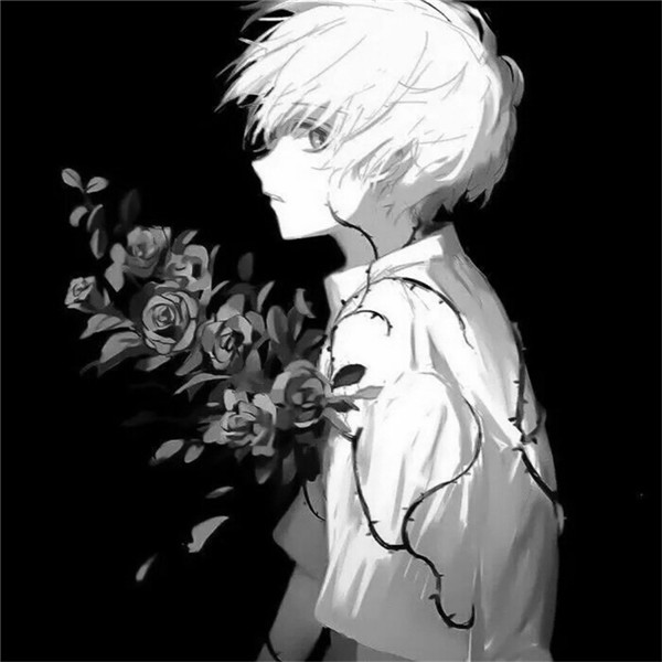 单人优质动漫男生头像黑白
