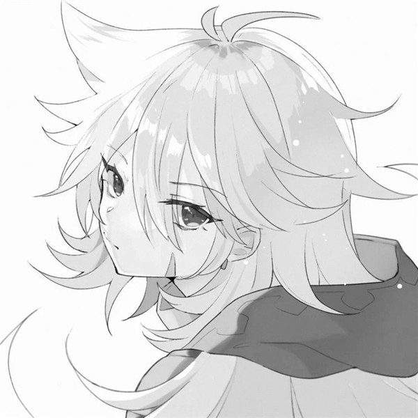 单人优质动漫男生头像黑白
