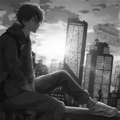 高清动漫头像男黑白风格