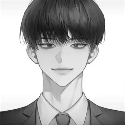 高清动漫头像男黑白风格
