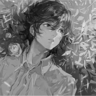 高清动漫头像男黑白风格