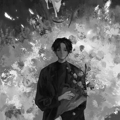 高清动漫头像男黑白风格
