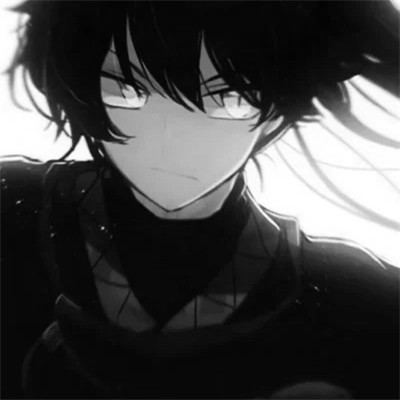 动漫男头像ins高级质感黑白