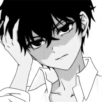 动漫男头像ins高级质感黑白