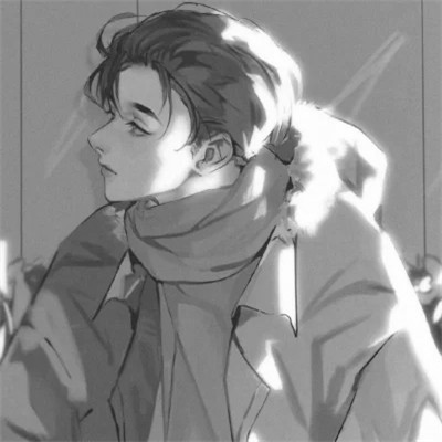 动漫男头像ins高级质感黑白