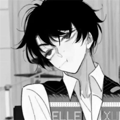 动漫男头像ins高级质感黑白