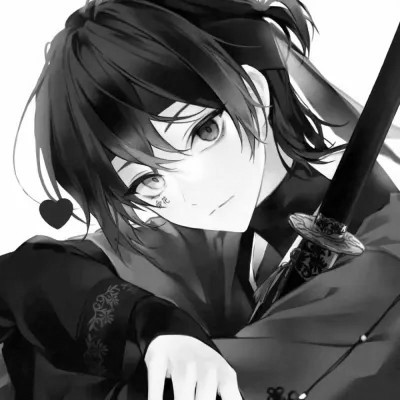 动漫男头像ins高级质感黑白