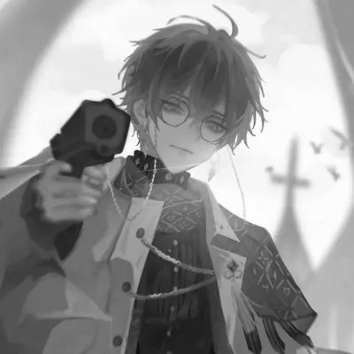 动漫男头像ins高级质感黑白