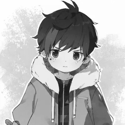 动漫男头像ins高级质感黑白