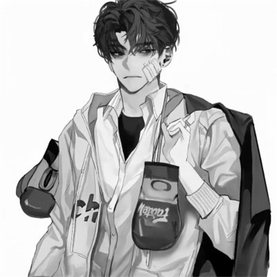 动漫男头像ins高级质感黑白