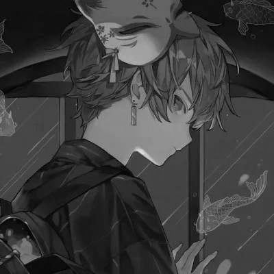 动漫男头像ins高级质感黑白
