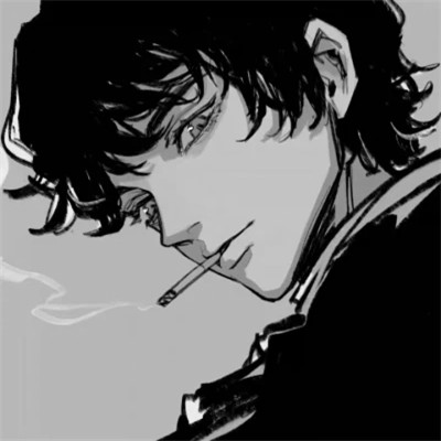 动漫头像男黑白简约
