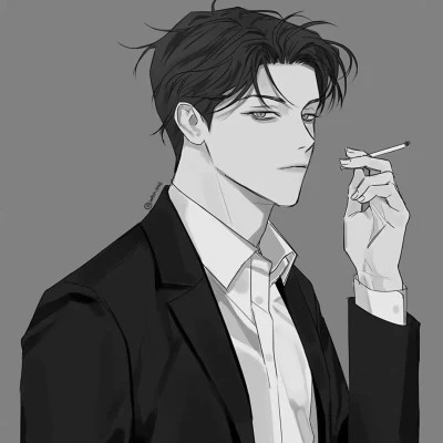 潮流微信头像男生动漫黑白