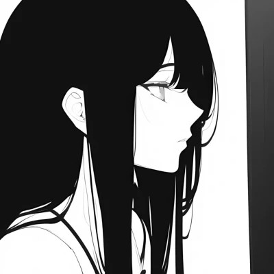 高质量漫画头像黑白女生动漫
