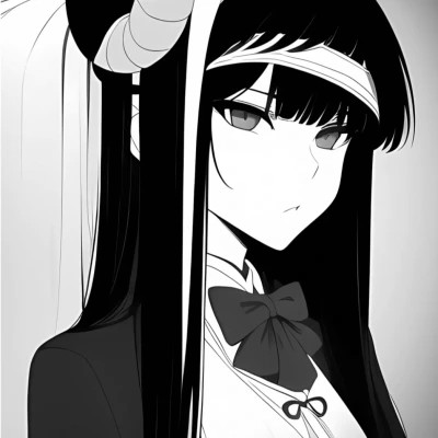 高质量漫画头像黑白女生动漫