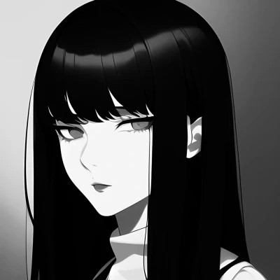 高质量漫画头像黑白女生动漫