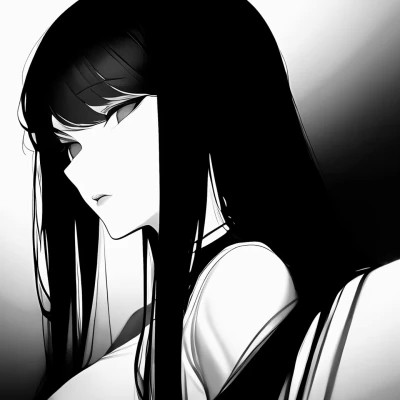 高质量漫画头像黑白女生动漫