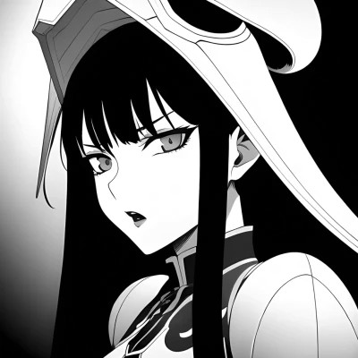 高质量漫画头像黑白女生动漫