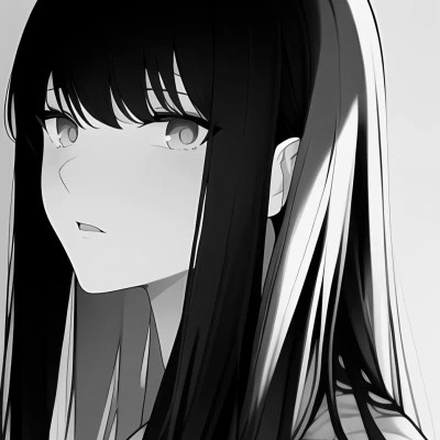 高质量漫画头像黑白女生动漫