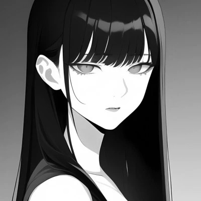 高质量漫画头像黑白女生动漫