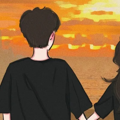 插画情头高级甜蜜幸福图片